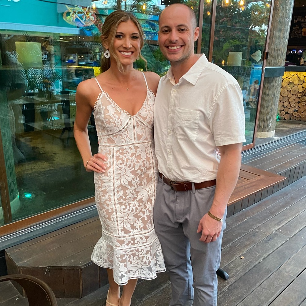 Lulu's White Lace Midi Dress